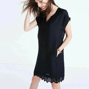 Madewell Black Duskway Eyelet Shift Dress